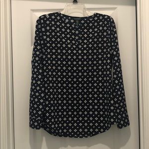 Navy Long Sleeve Blouse